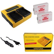 2x Batteria Patona + caricabatteria rapido DUAL LCD per Canon Legria Hf R206
