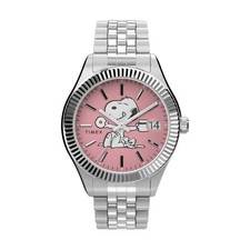 Orologio Donna TIMEX WATERBURY PEANUTS TW2V47400 Bracciale Acciaio Rosa Snoopy