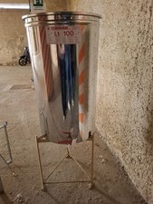 Contenitore in acciaio Inox per olio 100LT con rubinetto, coperchio, piedistallo