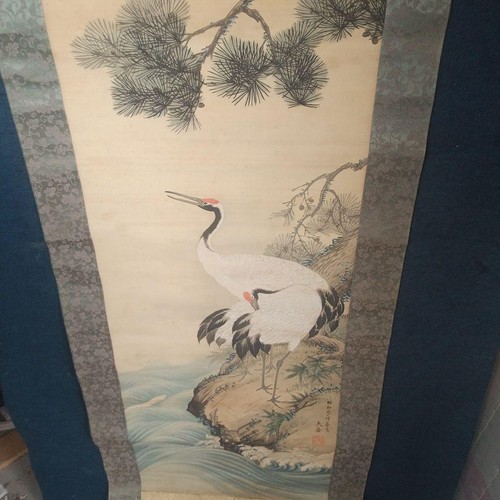 Crane japanese hanging scroll - hanging,