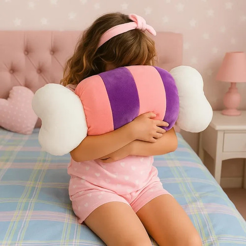 Cuscino peluche caramelle