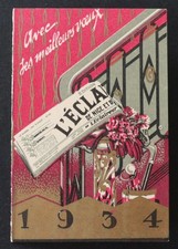 Calendario 1934 L'ECLAIRUER DE NICE ET DU SUD-EST Calendario Almanacco Art De...