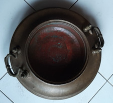 GRANDE VECCHIO BRACIERE IN OTTONE RAME DIAMETRO CM 34,0 PESO KG 2,2 NON LUCIDATO