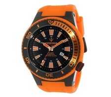 POSEIDON Orologio da Polso Uomo XL, Analogico,15 Bar, Cinturino Silicone UP00604 Arancione/Nero