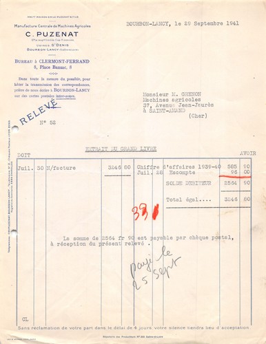1941 manufacture centrale - centrale, de