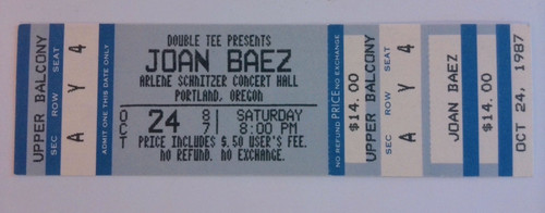 1987 joan baez biglietto - joan,
