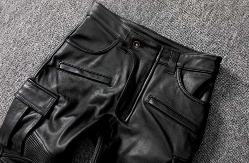 Pantaloni cargo uomo pelle