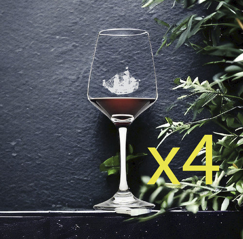 Bicchieri vino nave pirata - , x4