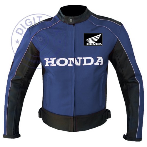 Giacca blu honda vera pelle - blu,