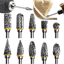 10 Frese Tungsteno Ø1/8"  Metallo Duro, Intaglio, Incisione, Lucidatura, Argento