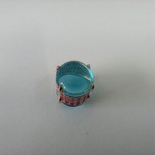 CIONDOLO CABOCHON OVALE BLU