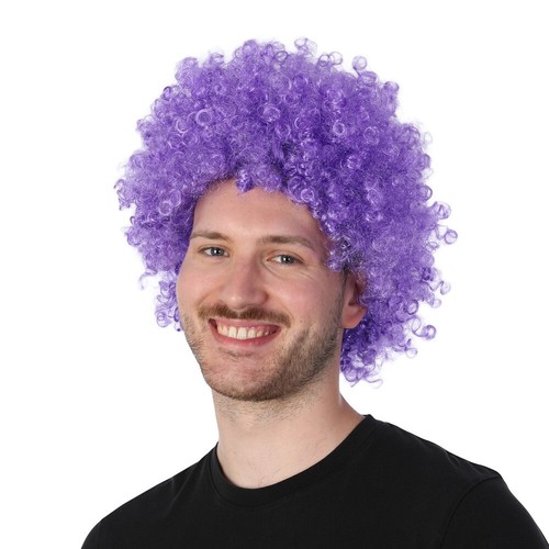 Purple afro wig curly hair - purple,
