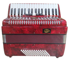 Fisarmonica Dam colore rosso 72 bassi 34 Tasti 5 registri con borsa e cinghie