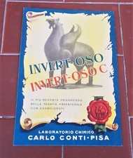 Pubblicita' INVERT-OSO C Laboratorio Carlo Conti Pisa cartoncino Farmacia 12x17