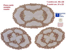 Set 3 centri lino tombolo