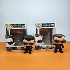 Funko Pop Movies Matrix Set #157 NEO #158 AGENT SMITH IN OTTIME CONDIZIONI