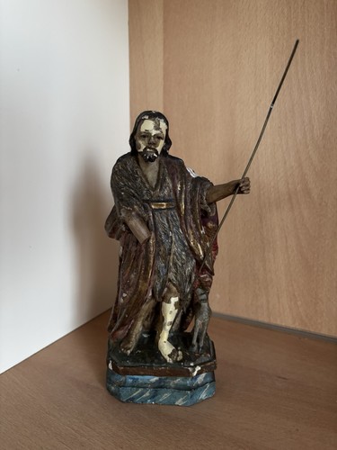 Antica statua lignea santo - antica,