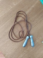 corda per saltare vintage In Cuoio, Terminali In Metallo. Lunghezza Corda 270cm