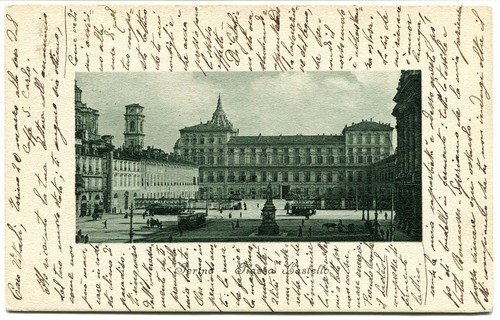1916 torino pzza castello tram - torino,
