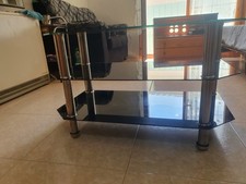 Mesa TV de cristal Negro