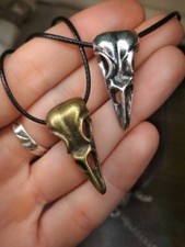 ciondolo teschio corvo collana bellatrix serpeverde harry potter  vichinghi