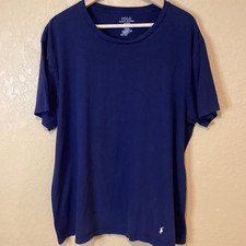 T-shirt Polo Ralph Lauren vestibilità classica 100% cotone blu navy, taglia XL, bianco pony sull'orlo