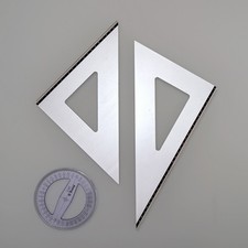 Coppia Squadre Alluminio 45° 60° e Goniometro in plastica