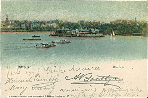 Cartolina amburgo alsterlust - cartolina,