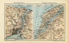 1897 antica mappa bosforo - antica,