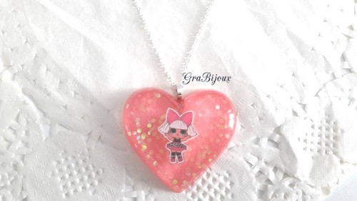 Collana ciondolo resina cuore
