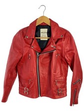 Giacca Raleigh Double Riders//Pelle/Rosso/Plain 3911