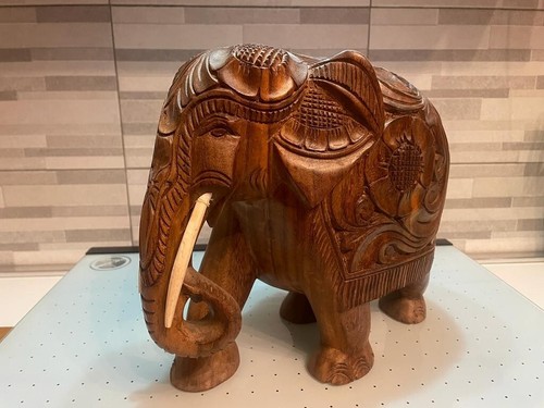 Statua legno elefante - legno,