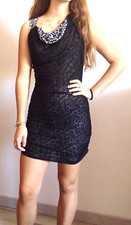 KRIZIA   SEXI Abito  Nero e Grigio stampa Animalier  Reversibile  Double face