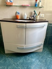 Mobile lavabo bagno top in pietra Starlight specchiera luce, mensola vetro