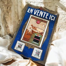 Antica Insegna Cartonata Réclame Liberty Fine ‘800 Merceria