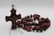 grande rosario ceramica vintage da parete gesù cristiano madonna preghiera dio