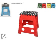 1 Pezzo Sgabello in Plastica Pieghevole Alto 39 x 39 x 32 cm Vari Colori