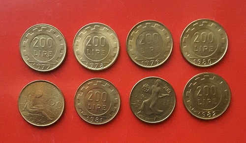 Lotto monete 200 lire - -, anni