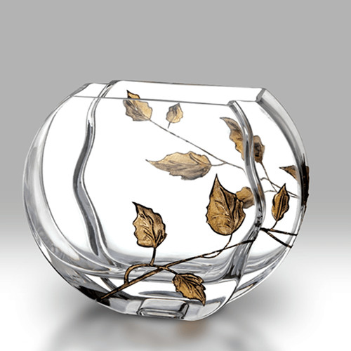 Vaso cerchio vetro foglia - cerchio,