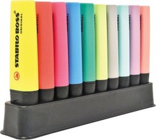 Stabilo BOSS ORIGINAL - Evidenziatore - Desk-Set - 10 Colori Assortiti 5 Neon +