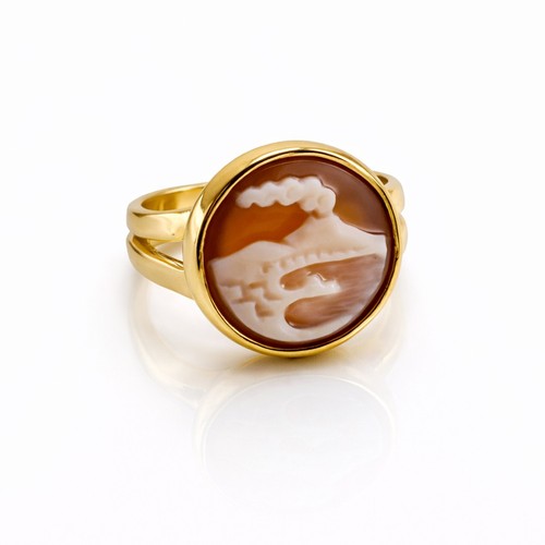 Anello cammeo golfo - di, napoli