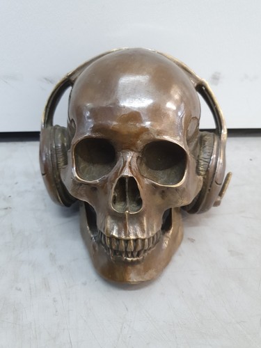 Teschio scultura ottone - scultura, in