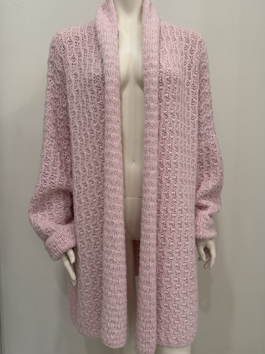 Cardigan lungo maglione rosa