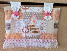 Copriforno Shabby Chic Floreale Rosa Panna Fiocco Home Sweet Home Casetta