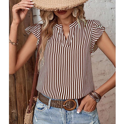 Blusa manica corta con volant