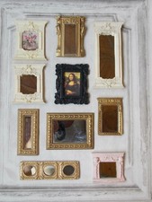 Casa delle Bambole Pannelli Decorativi Stile Ornato Specchi Camino Scala 1/12