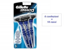 18 pz  rasoio usa e getta MACH3 GILLETTE (6 confezioni  da 3 pz)  