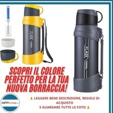 Beyonda Borraccia Termica 2L Acciaio Inox Doppia Parete 24h Caldo/Freddo