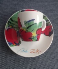 Tazzina + Piattino Porcellana Apulum Hausbrandt Rose Design Martino Zanetti