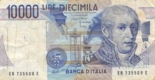 Italy  10,000  Lire  3.9.1984